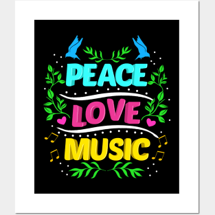 Cute Peace Love Music Hippie Hipster Festival Posters and Art